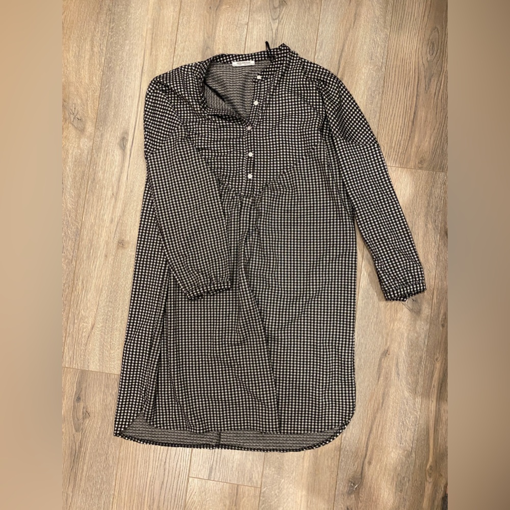Zara black and white checkered dress